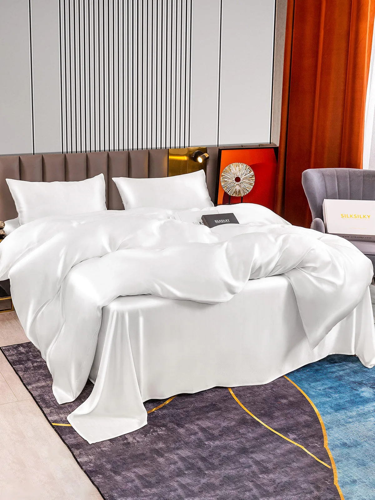 22Momme 4Pcs Silk Set Duvet Cover+Flat Sheet+2x Pillowcases — image 4