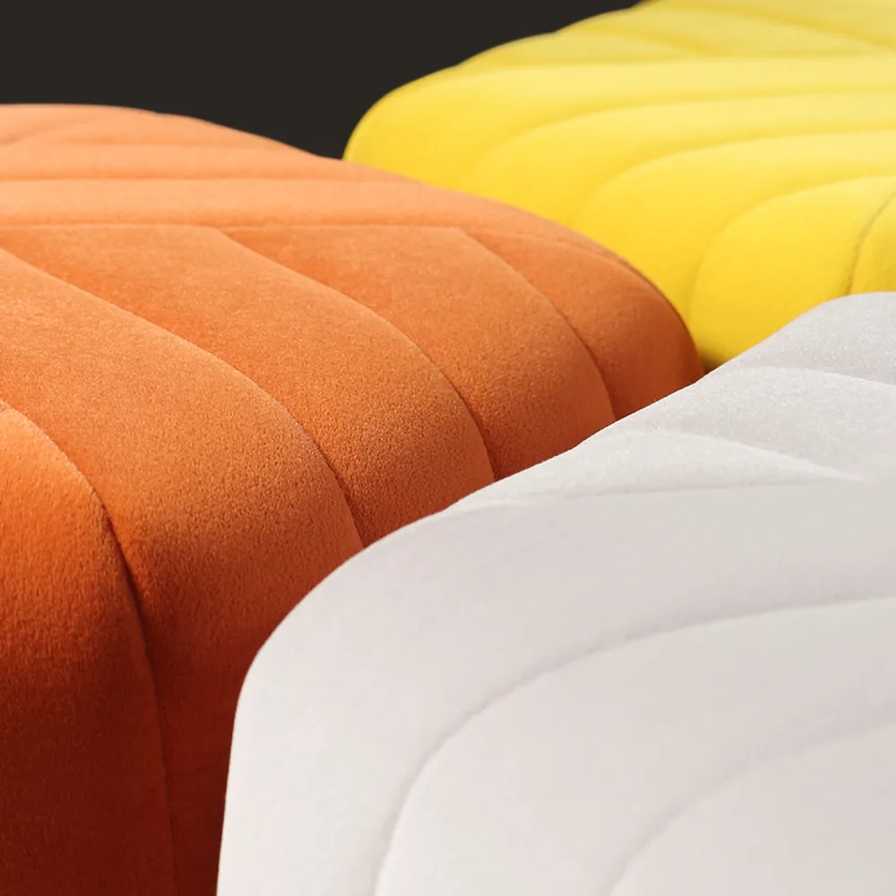18.5" Wide Velvet Pouf Ottoman Hexagonal Ottoman — image 4