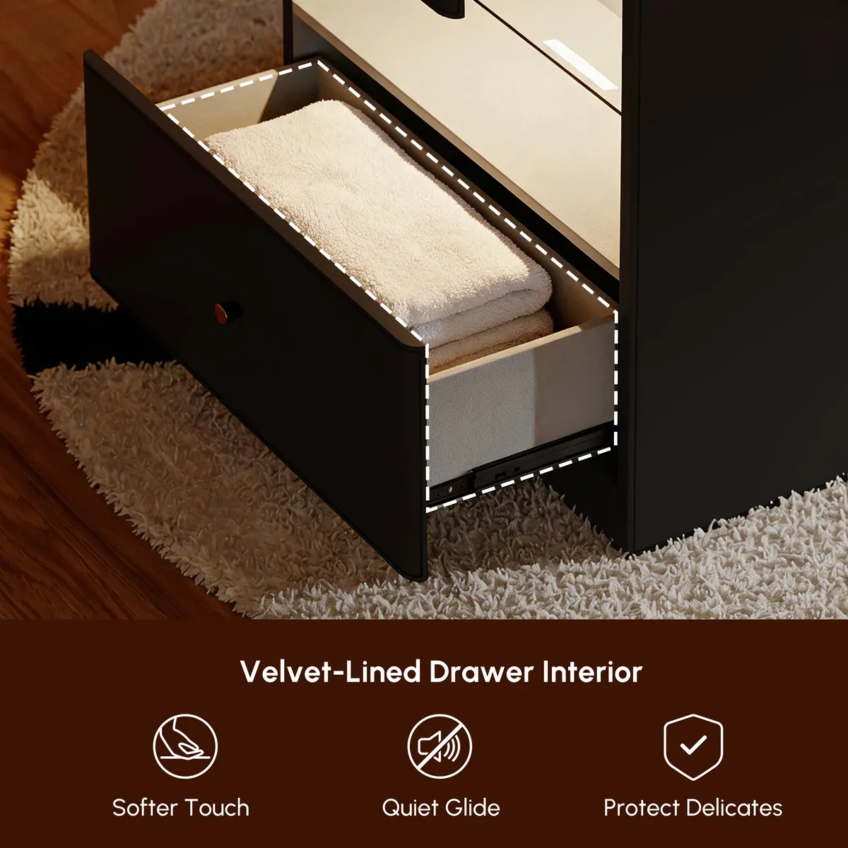 Selvo Saddle Leather Closet Island with Glass Top & Light — image 7