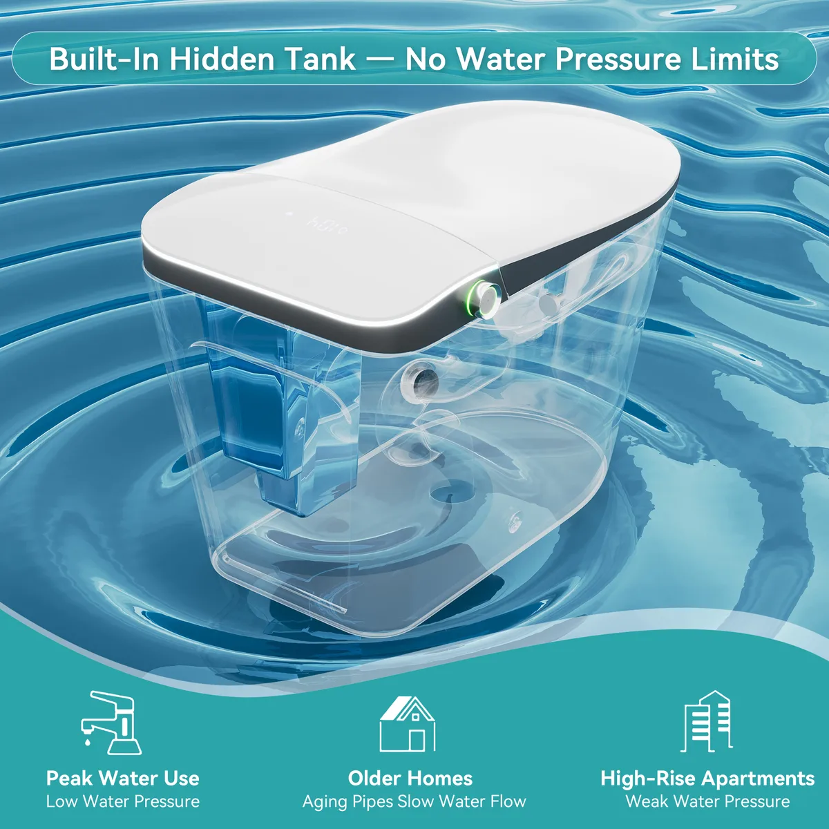 Smart Bidet Toilet with Built-in Tank, Foam Shield & 2-User Memory Nexin C4 Modern Toilet — image 7