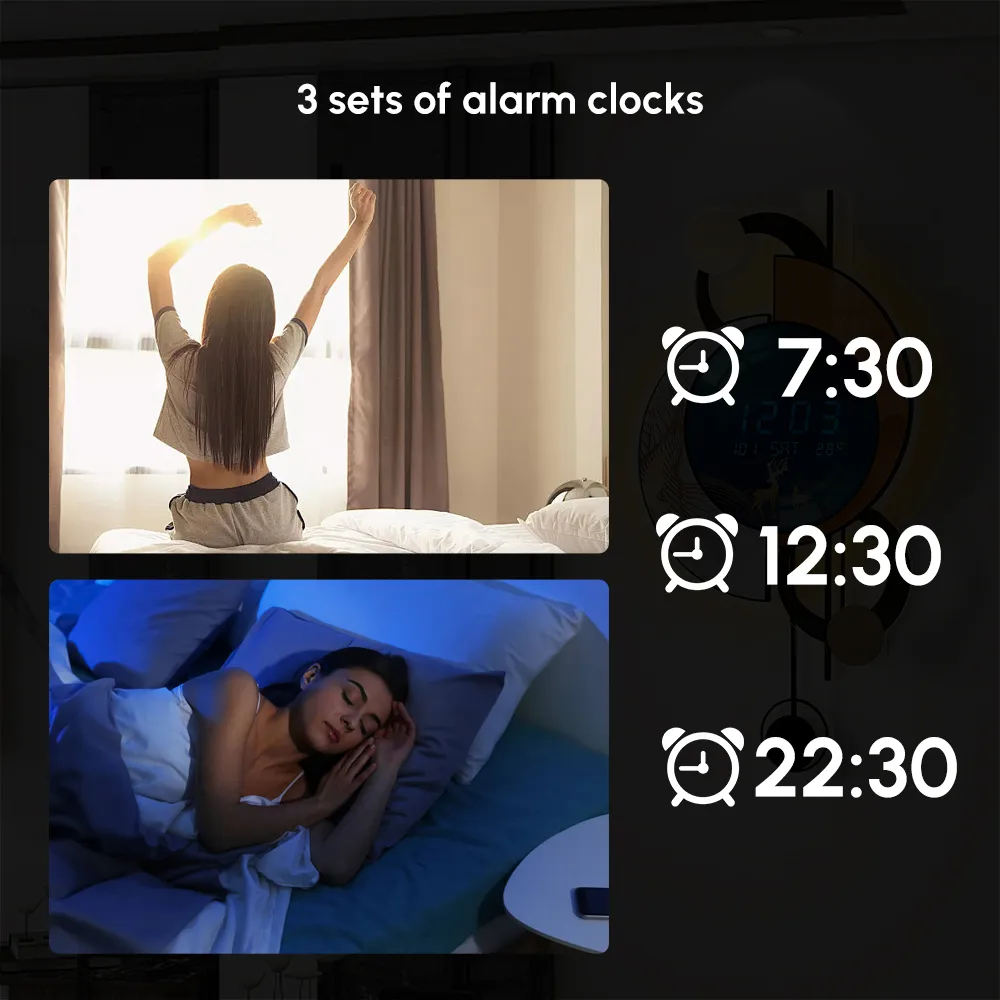 26" LED Silent Wall Clock with Voice-Activated & Dual Power Supply — image 8