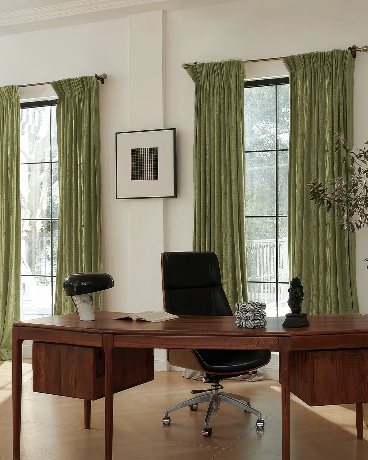 Ivy Linen Look Heavyweight Herringbone Textured Custom Curtain — image 3