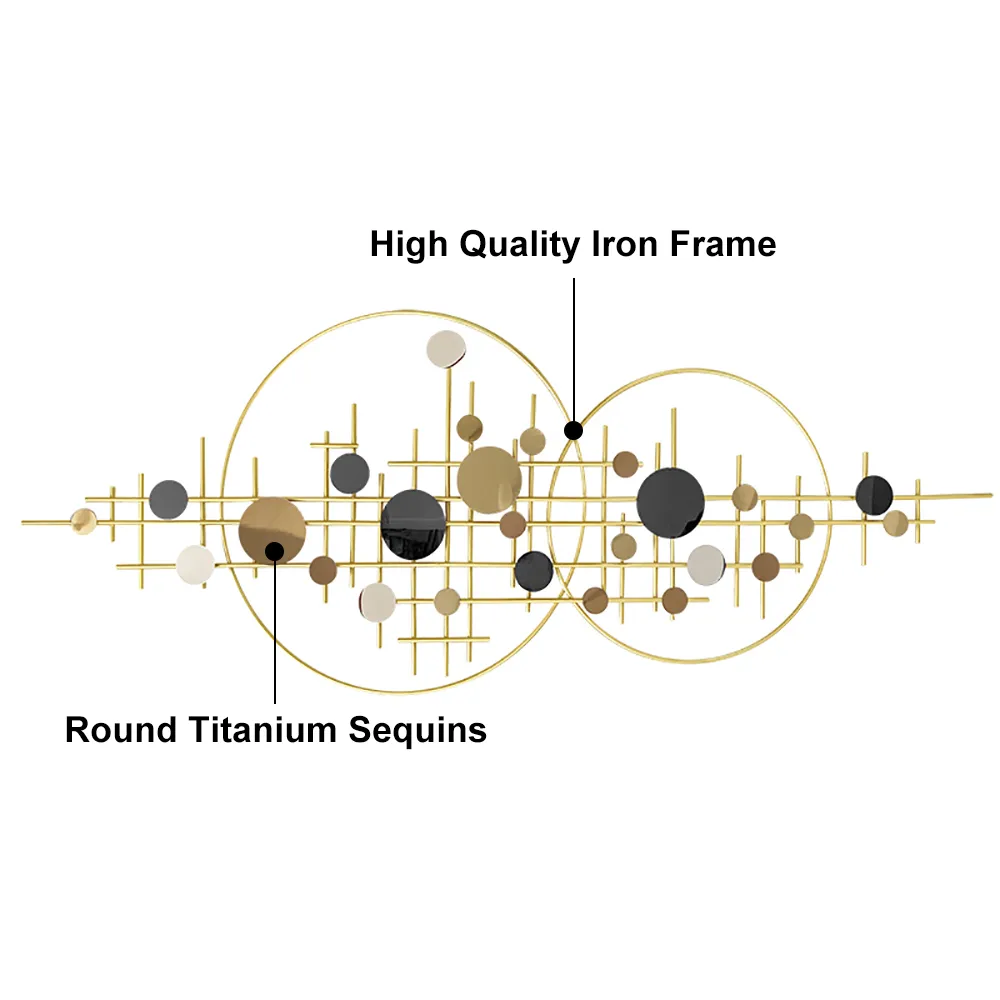 3D Glam Big Gold Round Wall Decor Unique Decorative Metal Home Hanging Art Living Room — image 7