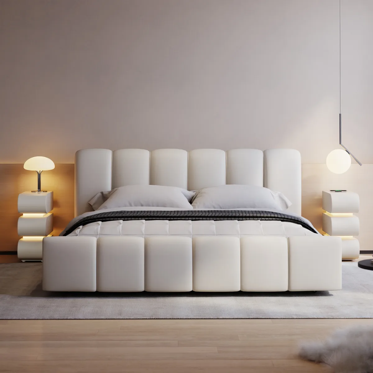 Humply Queen Faux Leather Storage Bed with Drawers — image 12