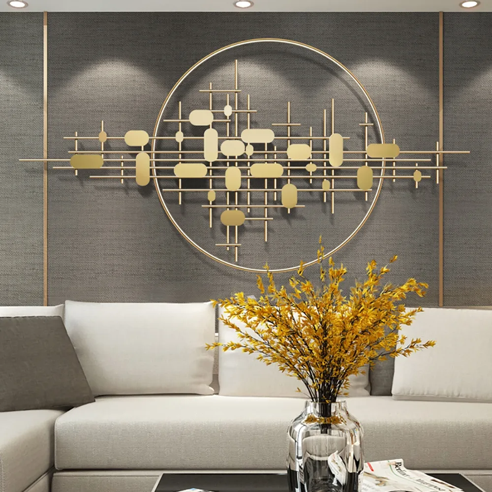 3D Modern Big Gold Wall Decor For Living Room Unique Decorative Metal Home Hanging Art — image 2