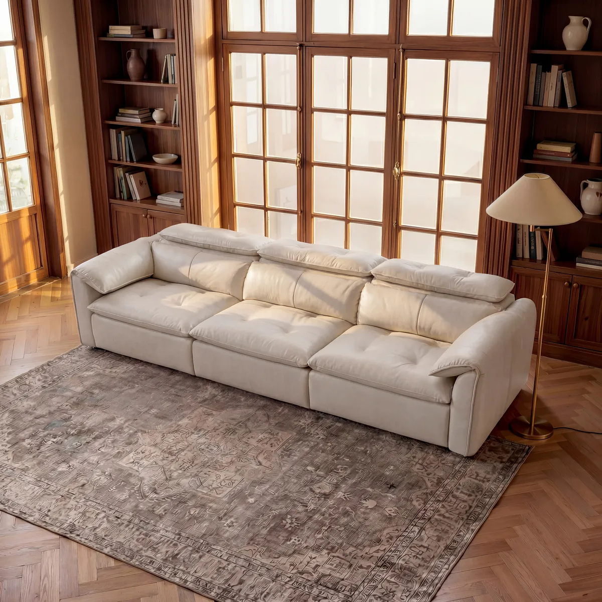 87" 2-Seater Genuine Leather Power Convertible Sleeper Sofa — image 14