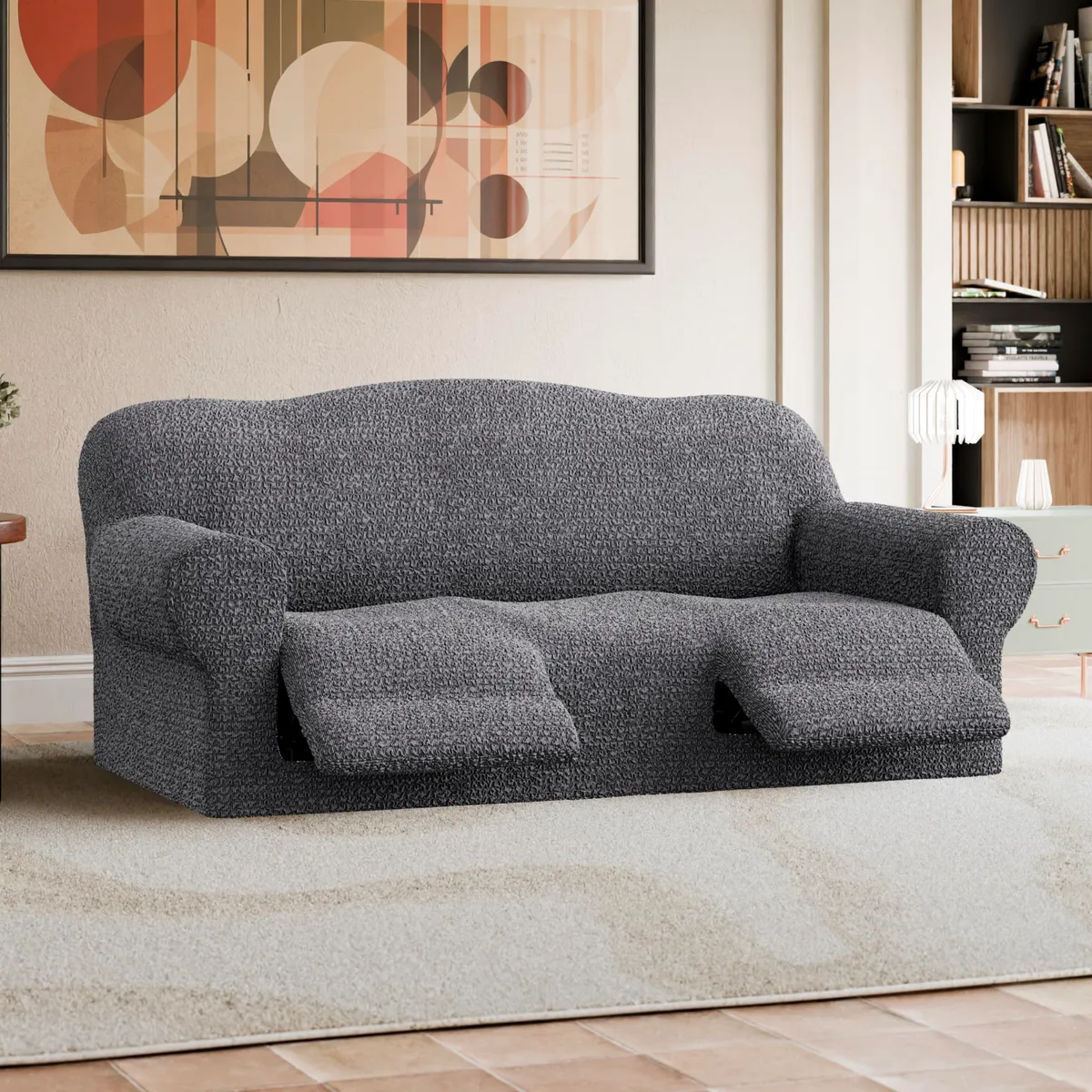 Recliner Sofa Slipcover - 1-Piece Furniture Protector - Form Fit, Machine Washable - CottonRich Collection — image 6