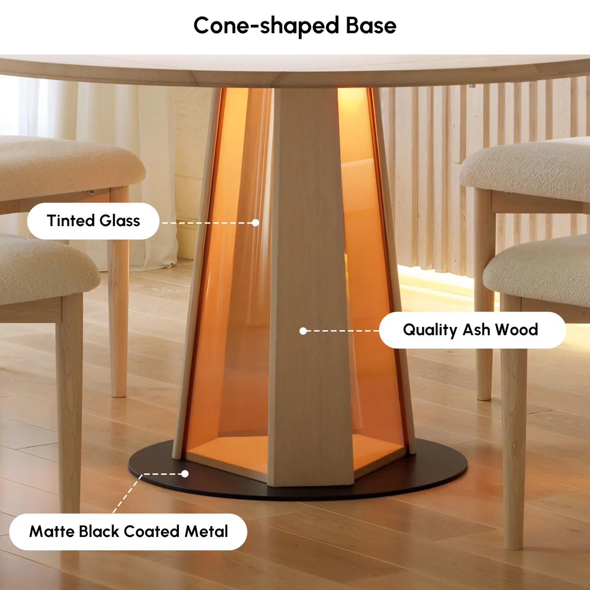 36"-47" Solid Wood Extendable Dining Table with Light — image 19