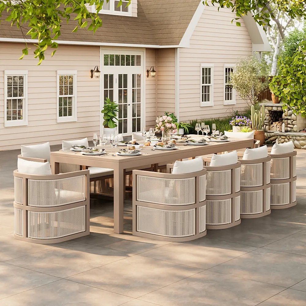 Wevara 7-Piece Outdoor Rope Weave Dining Set with 6 Chairs — image 13