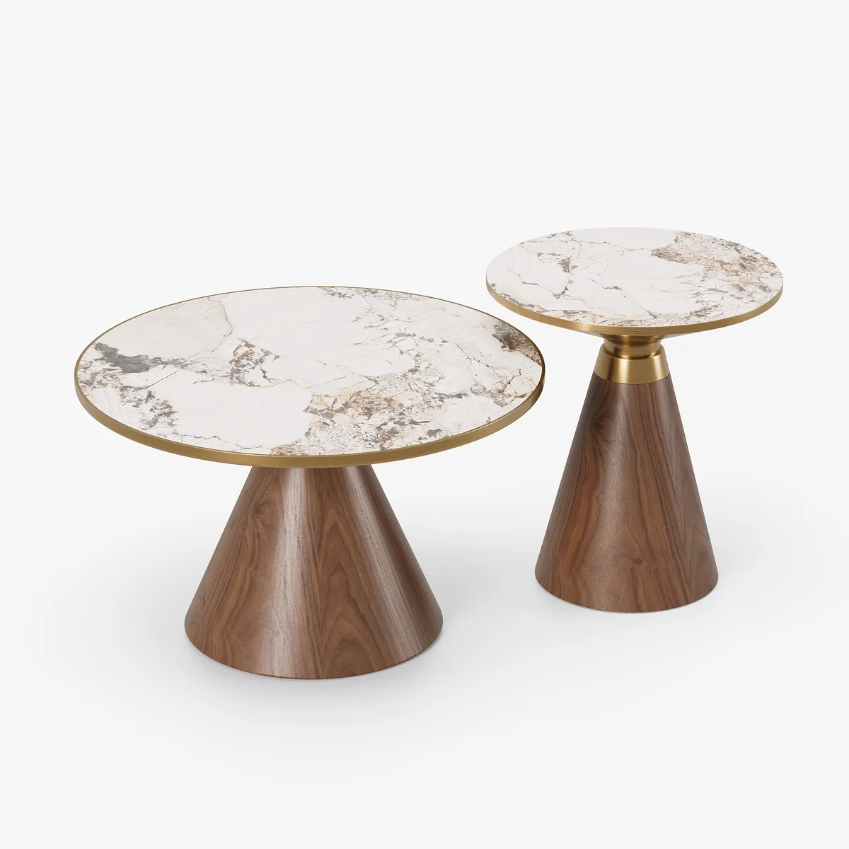 Sintered Stone Round Coffee Table Modern Black Living Room Furniture — image 20