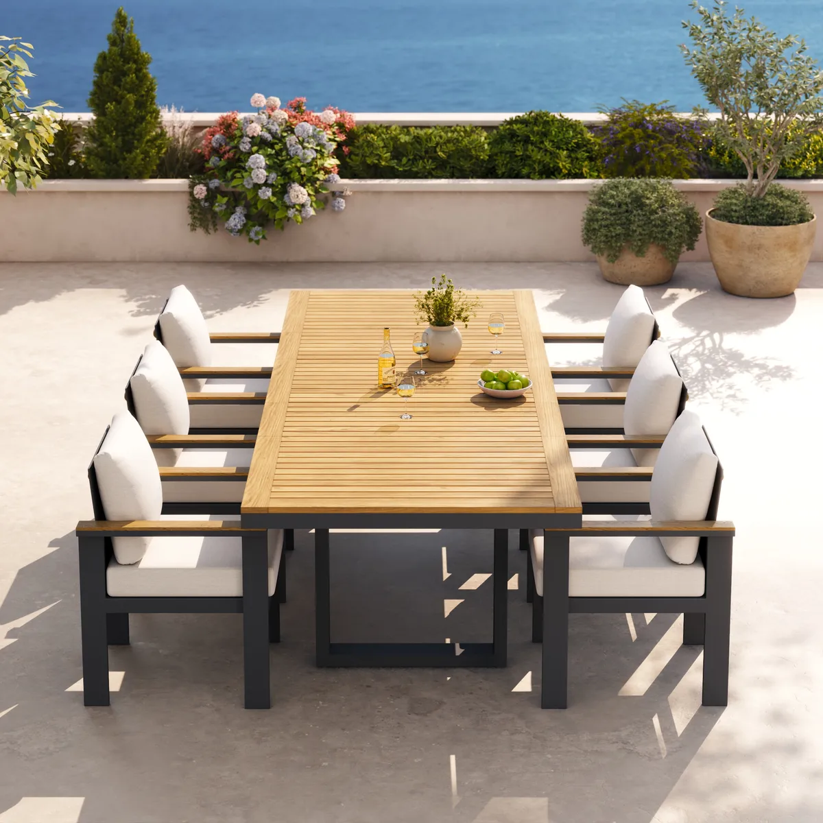 Tevara Outdoor Extendable Teak & Aluminum Dining Table — image 8