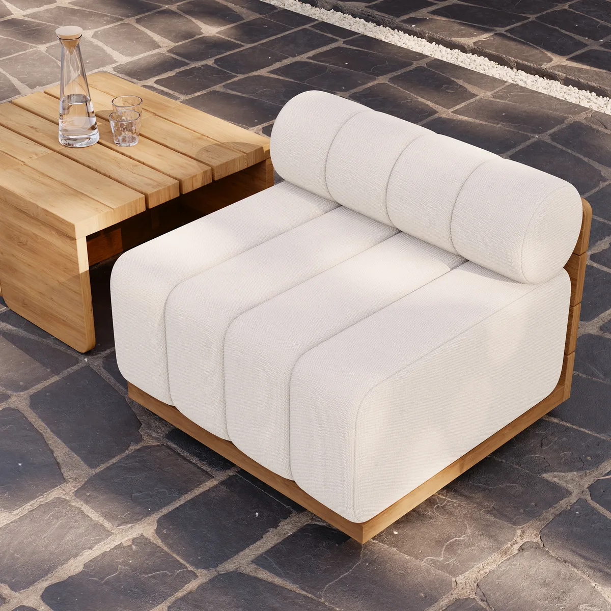 Resaro Teak Outdoor Swivel Chair Dark — image 7