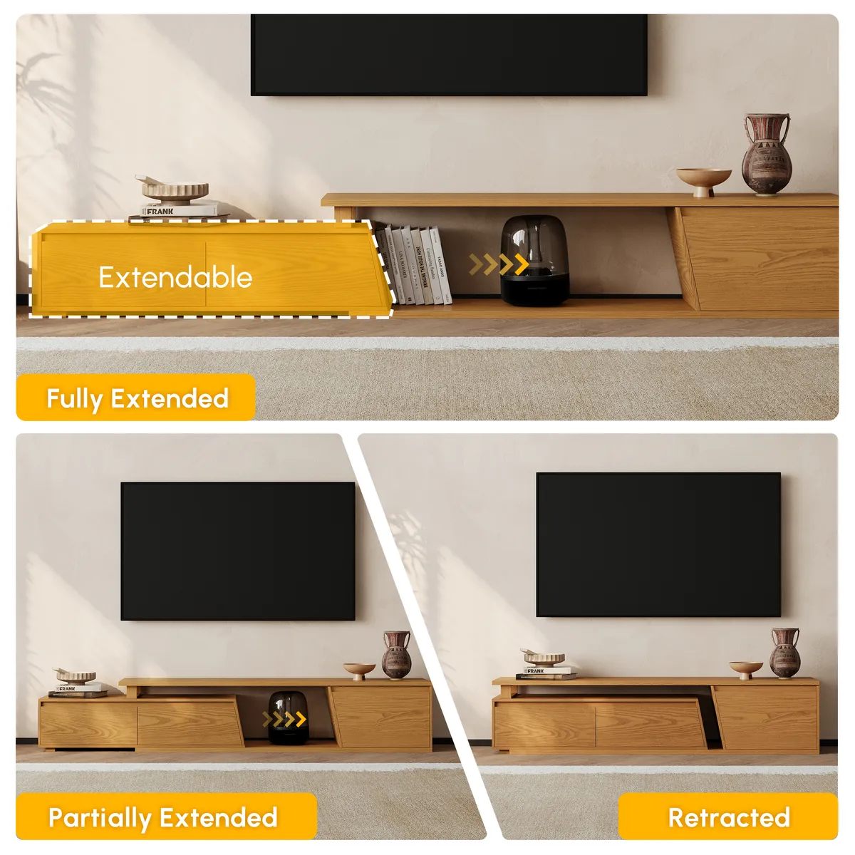 Fero Mid Century Extendable TV Stand & Block Coffee Table Set — image 28