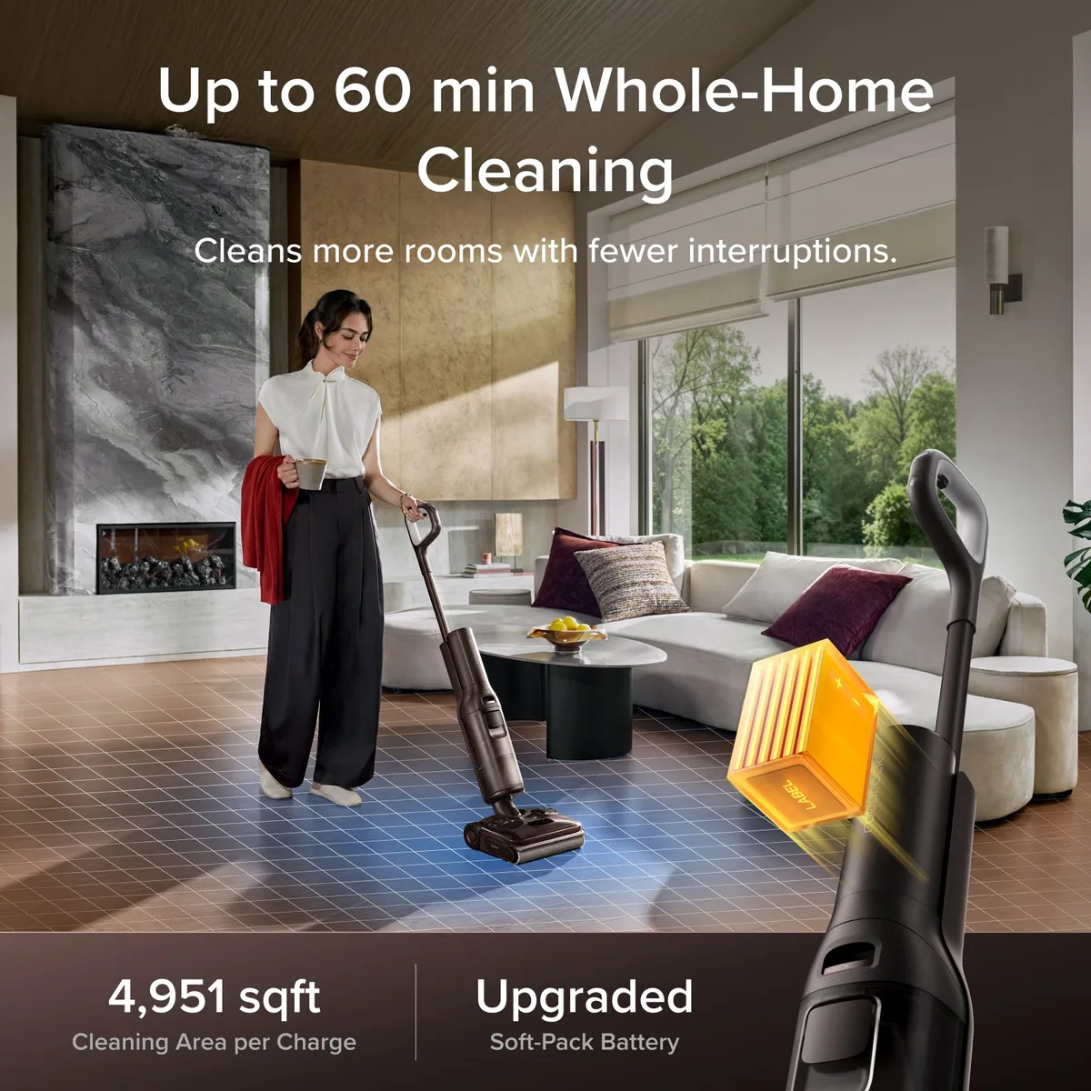 Roborock F25 Pro Turbo Wet Dry Vacuum with HyperScrub One-Tap Deep Cleaning — image 5