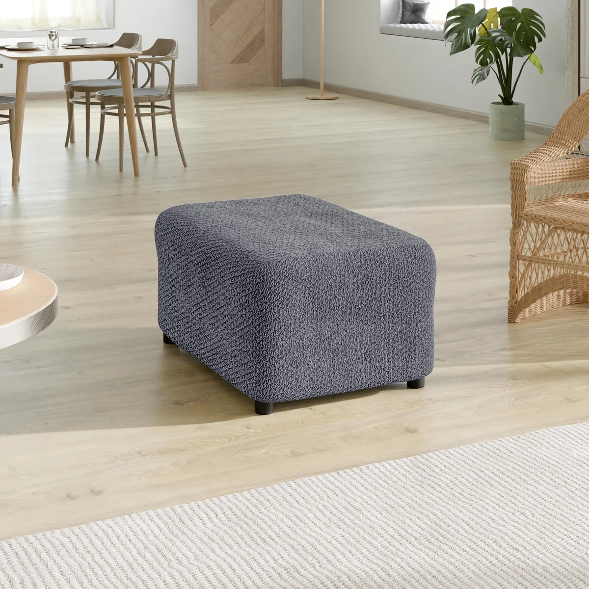 Ottoman Slipcovers - 1-Piece Furniture Protector - Form Fit, Machine Washable -VelvetCollection — image 6