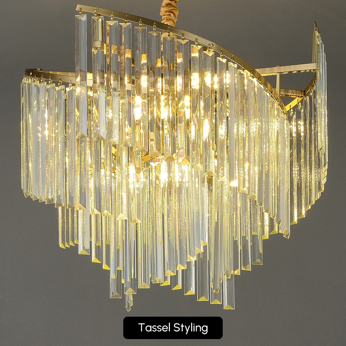 Spiral Art Modern 10-light Crystal Chandelier with Adjustable Chain — image 8