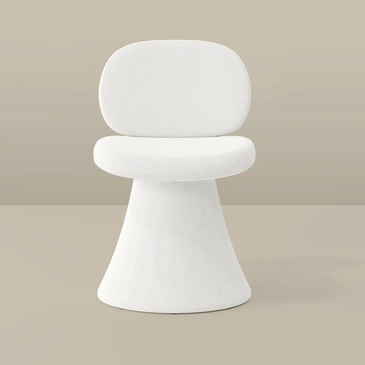 Warm White Performance Chenille Swivel Dining Chair — image 3