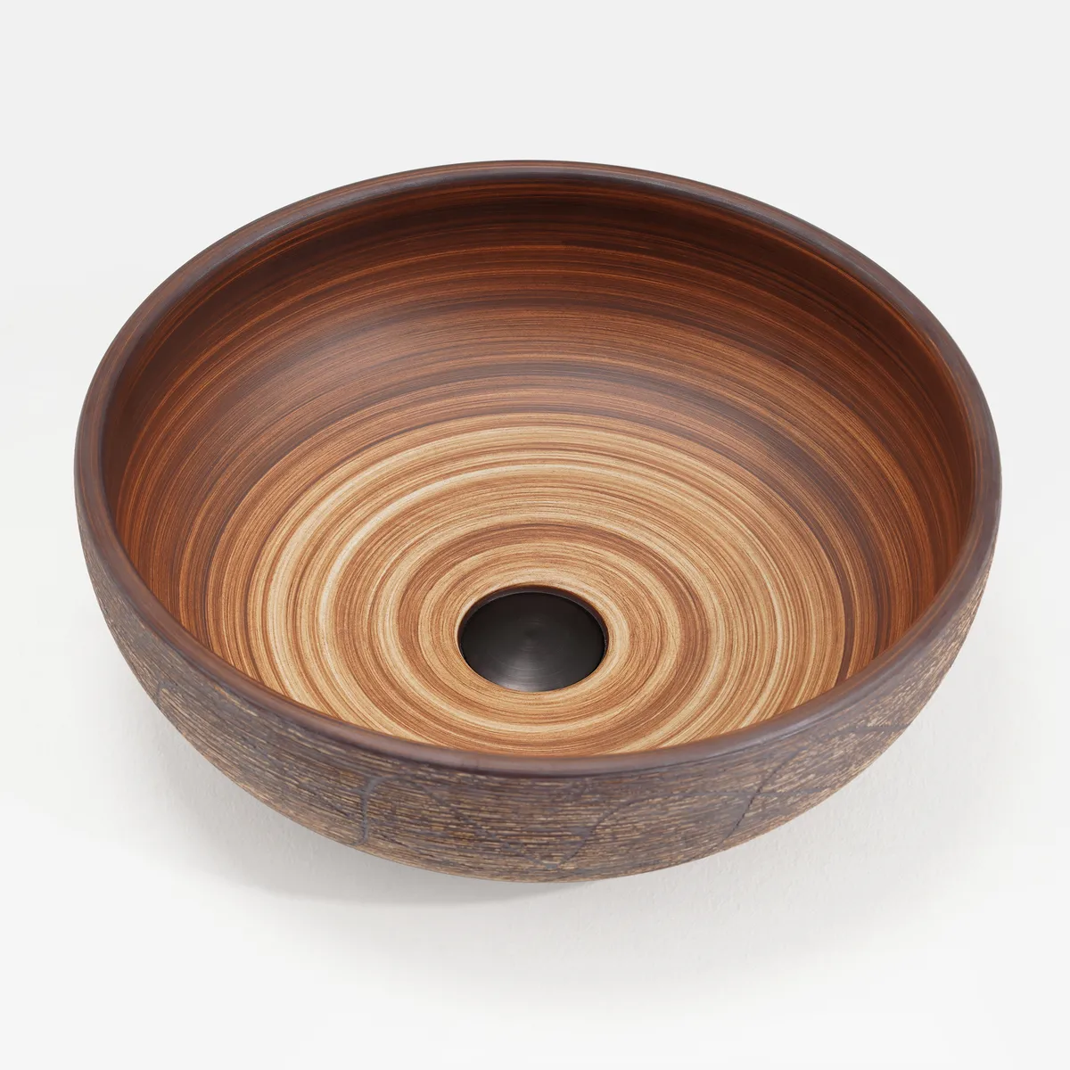15.7" Ceramic Round Bathroom Vessel Sink Retro Washbasin — image 6