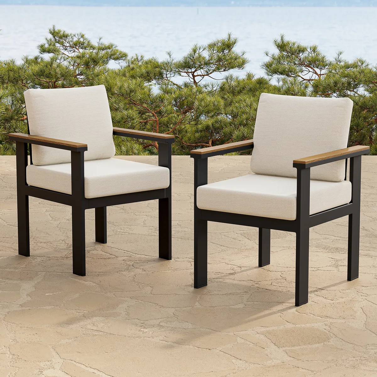 Tevara Outdoor Teak & Aluminum Dining Chairs — image 12