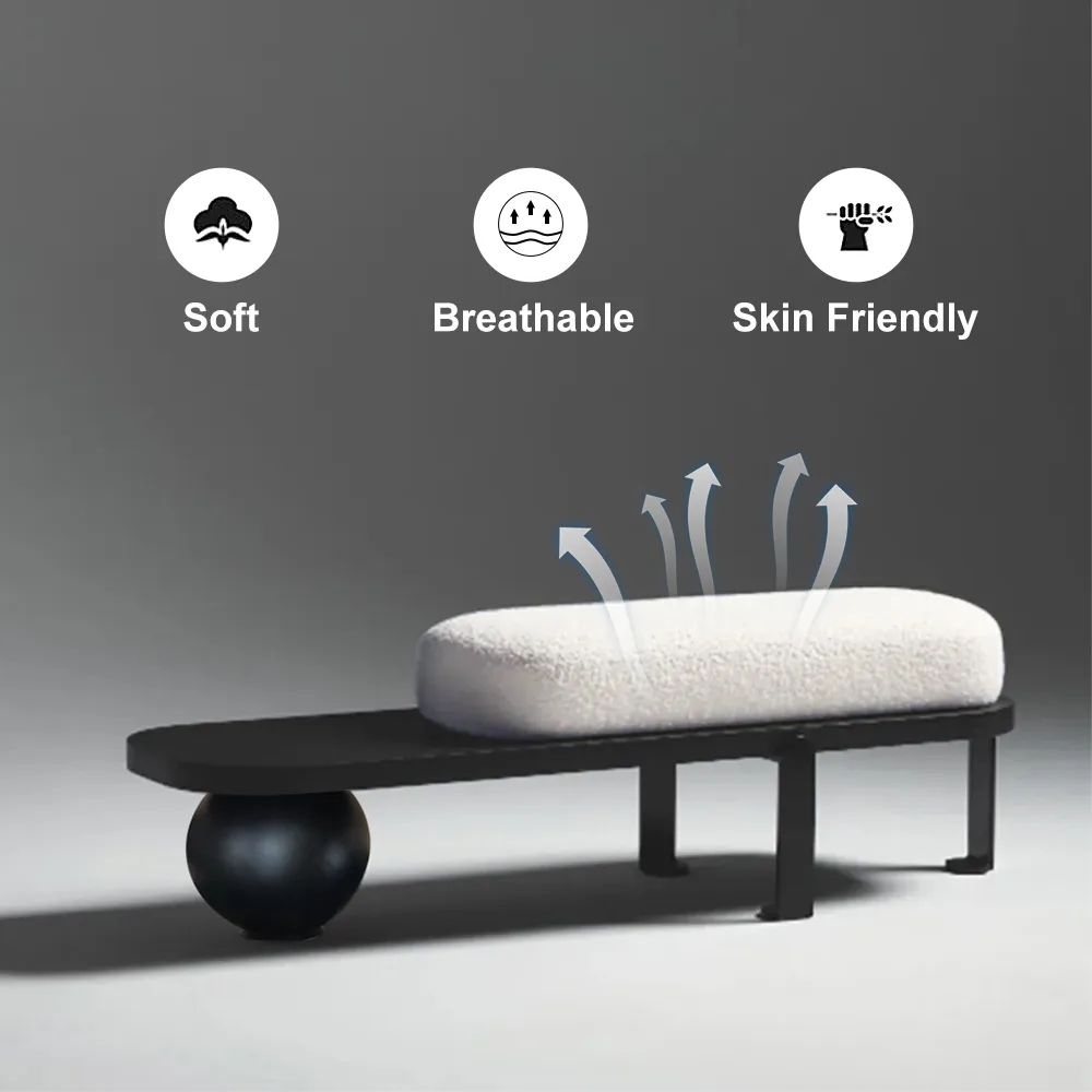 Ball design Entryway Bench Wooden Furniture with Abstract Metal Legsin White & Gold (47.2" Wide) — image 19