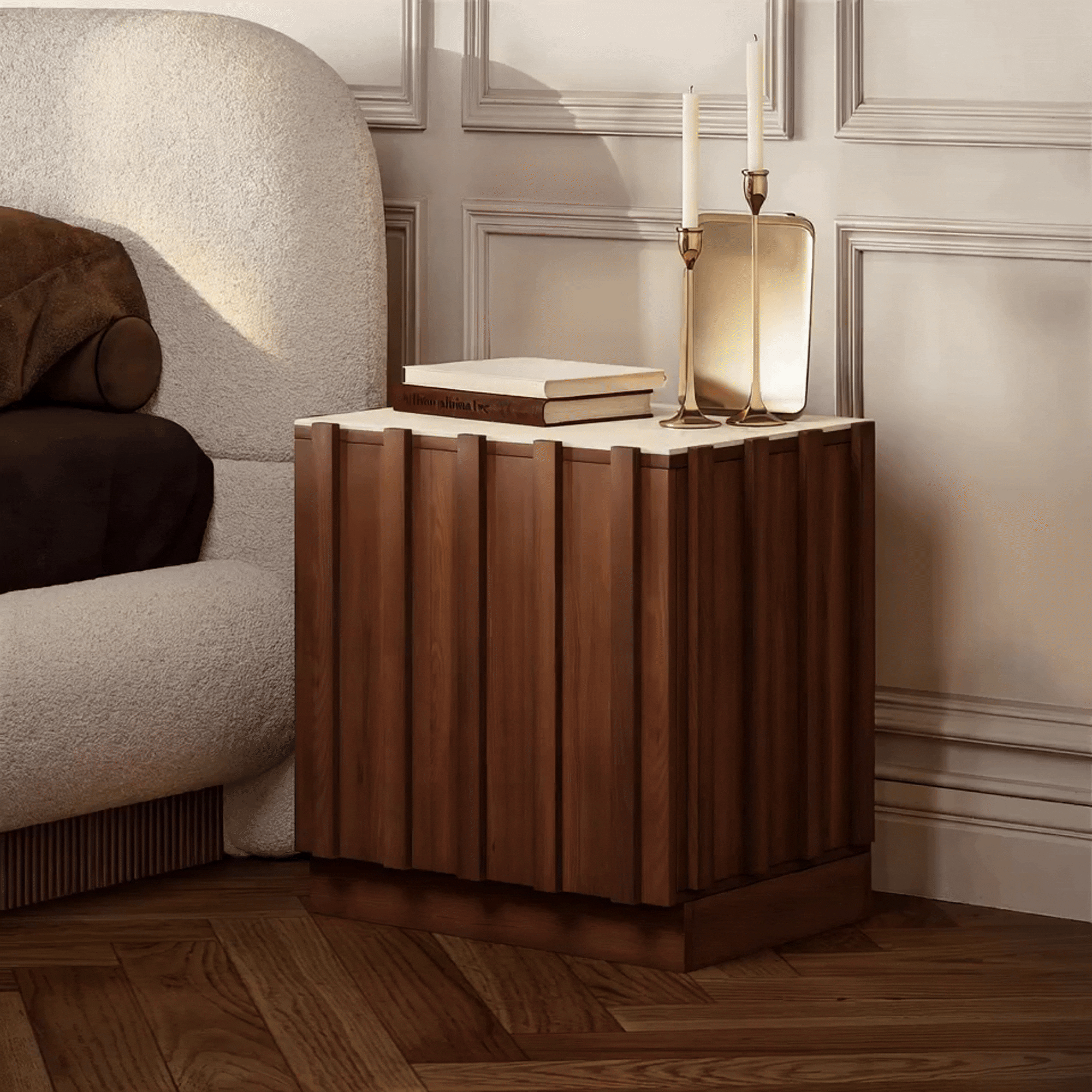 Aura Natural Ash Wood Led Nightstand with Charging Station — image 22