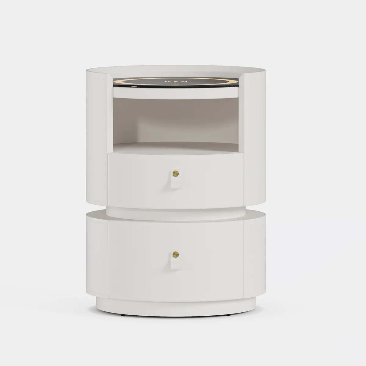 Modern Saddle Leather Smart LED Nightstand — image 20
