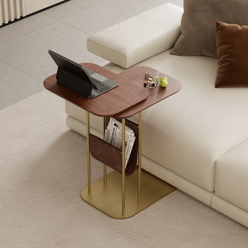 Modern Small C Shaped Rotating Side Table