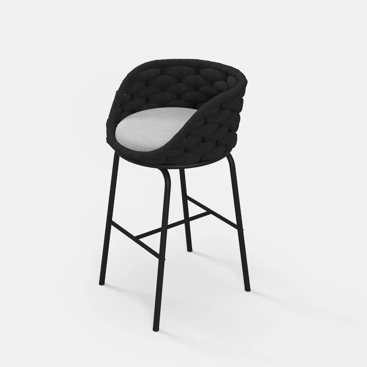 2 PCS Woven Rope Patio Bar Stool Modern Yard & Patio Chairs — image 10