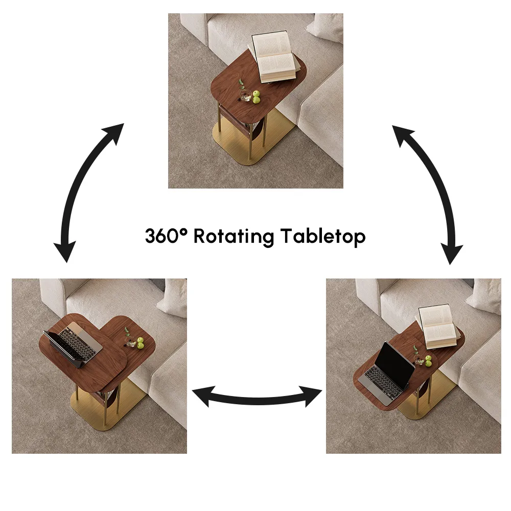 Modern Small C Shaped Rotating Side Table — image 19