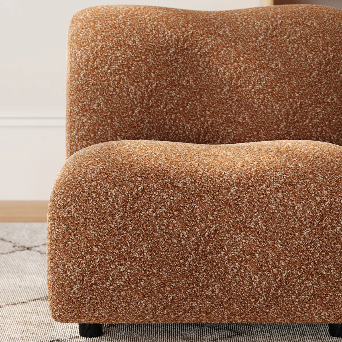 17" Performance Boucle Upholstered Curved Slipper Accent Chair — image 6