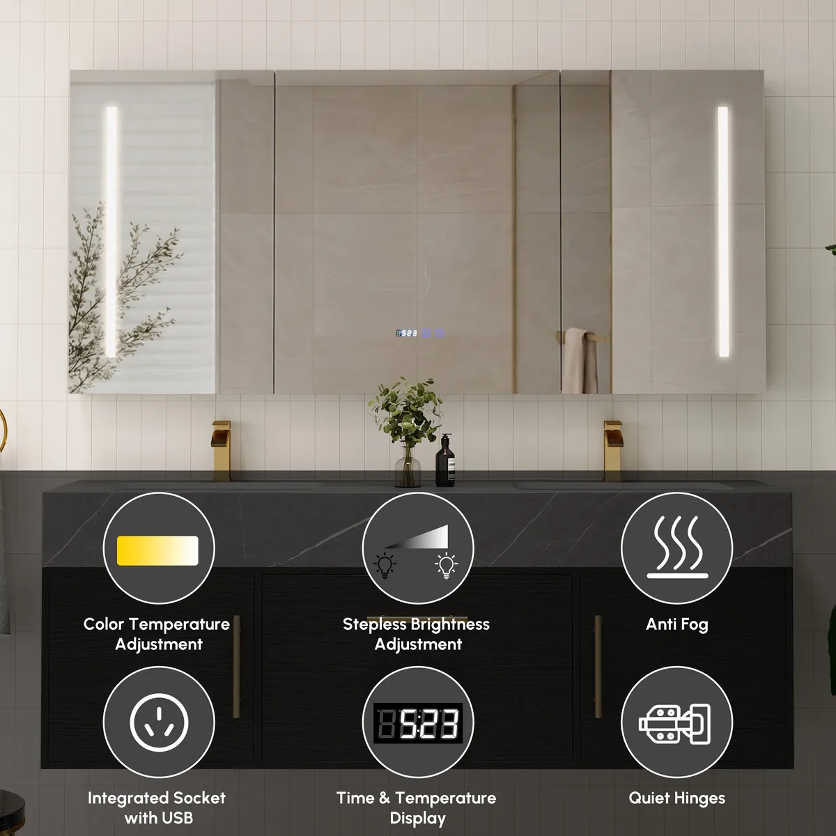 59" LED Bathroom Medicine Cabinet — image 15