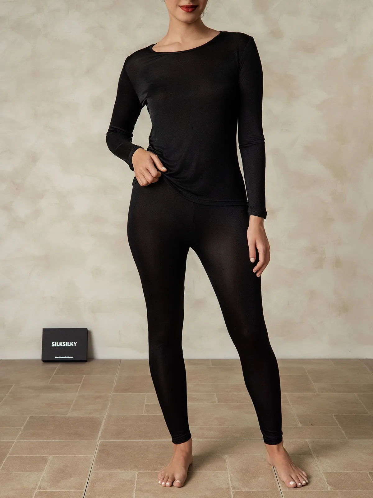 100% Mulberry Silk Women's Long Sleeve Long Johns