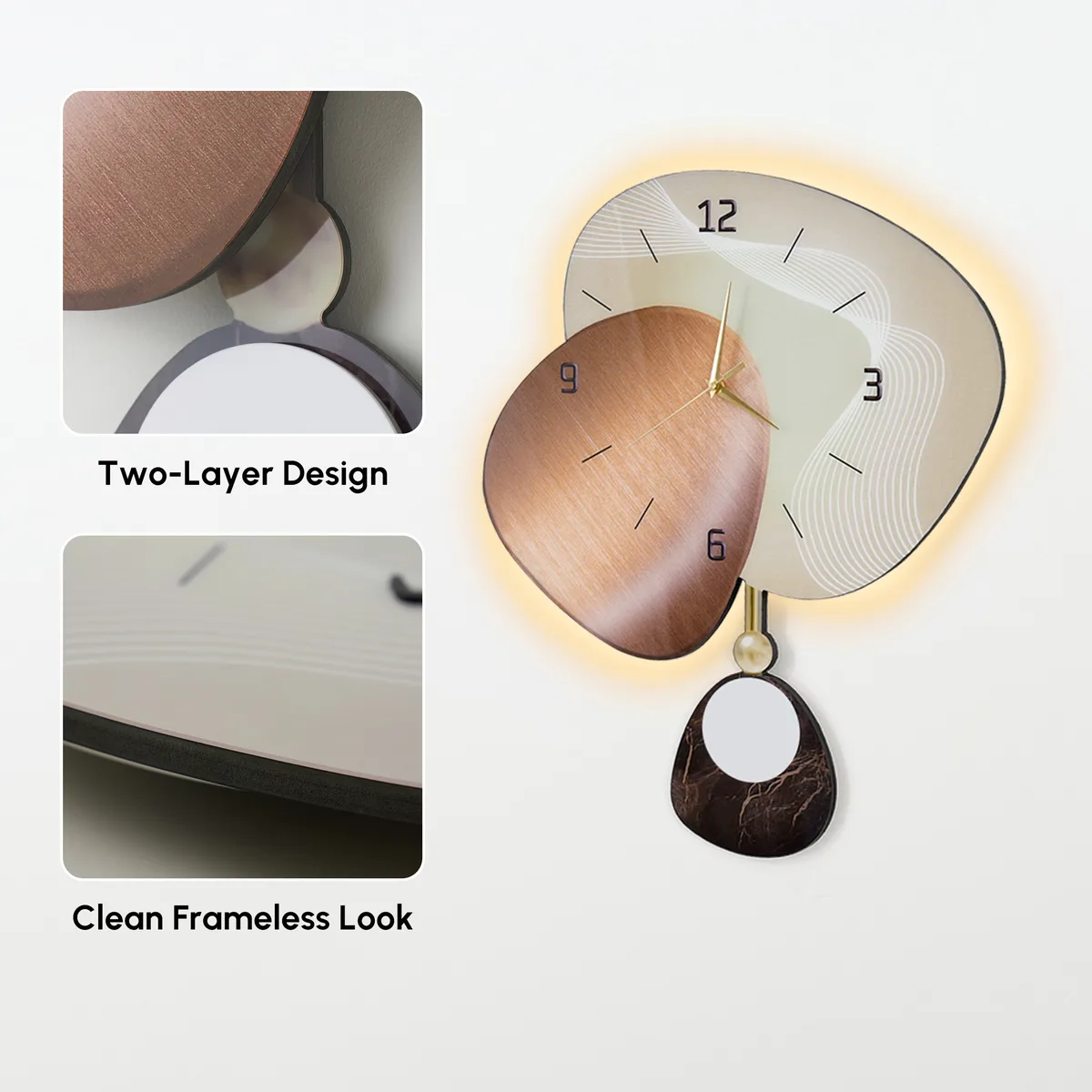 24" LED Wall Clock with 3-Color Dimming and Remote Control — image 26