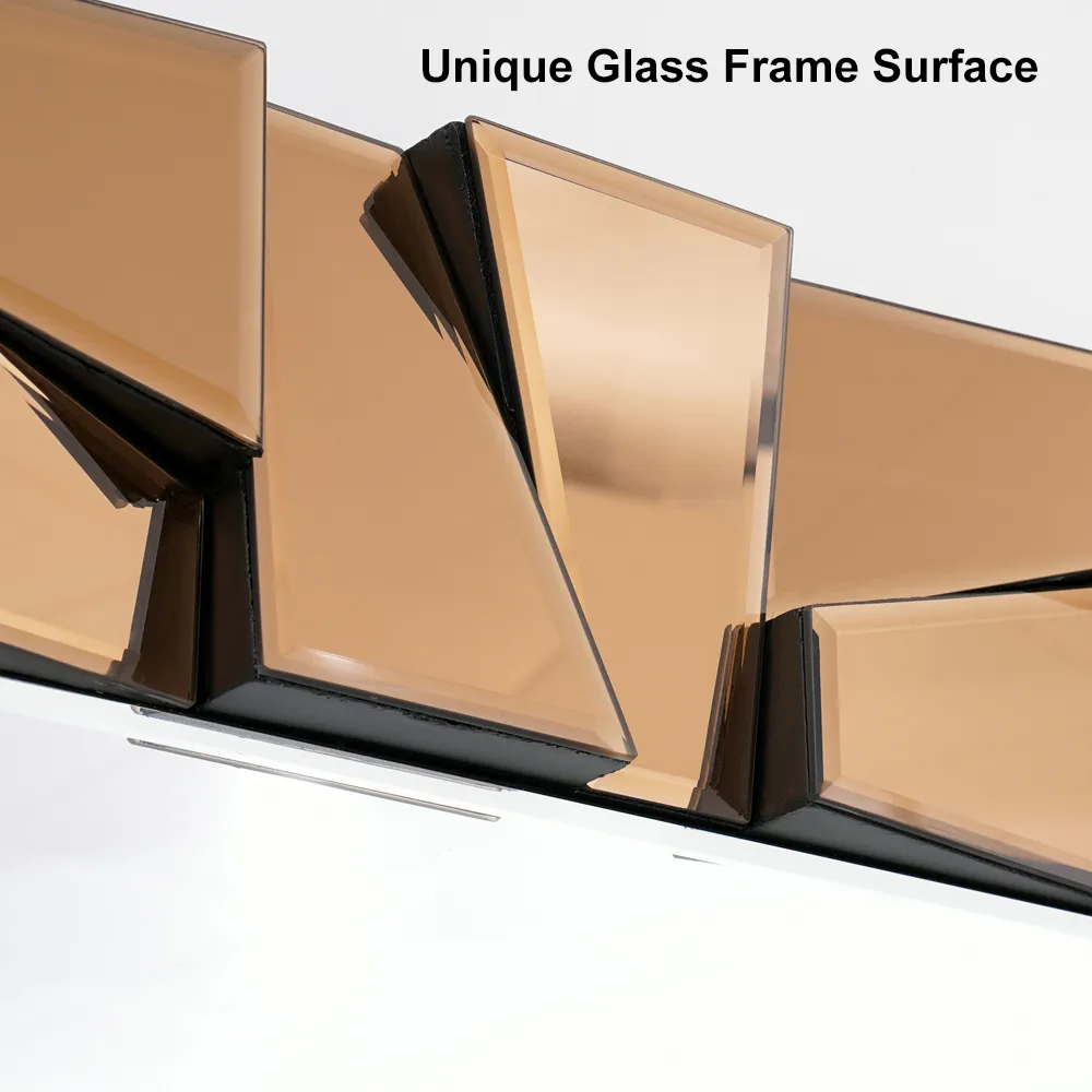 31.5" x 63" Oversized Rectangle Full Length Floor Mirror 3D Silver Glass Frame — image 6