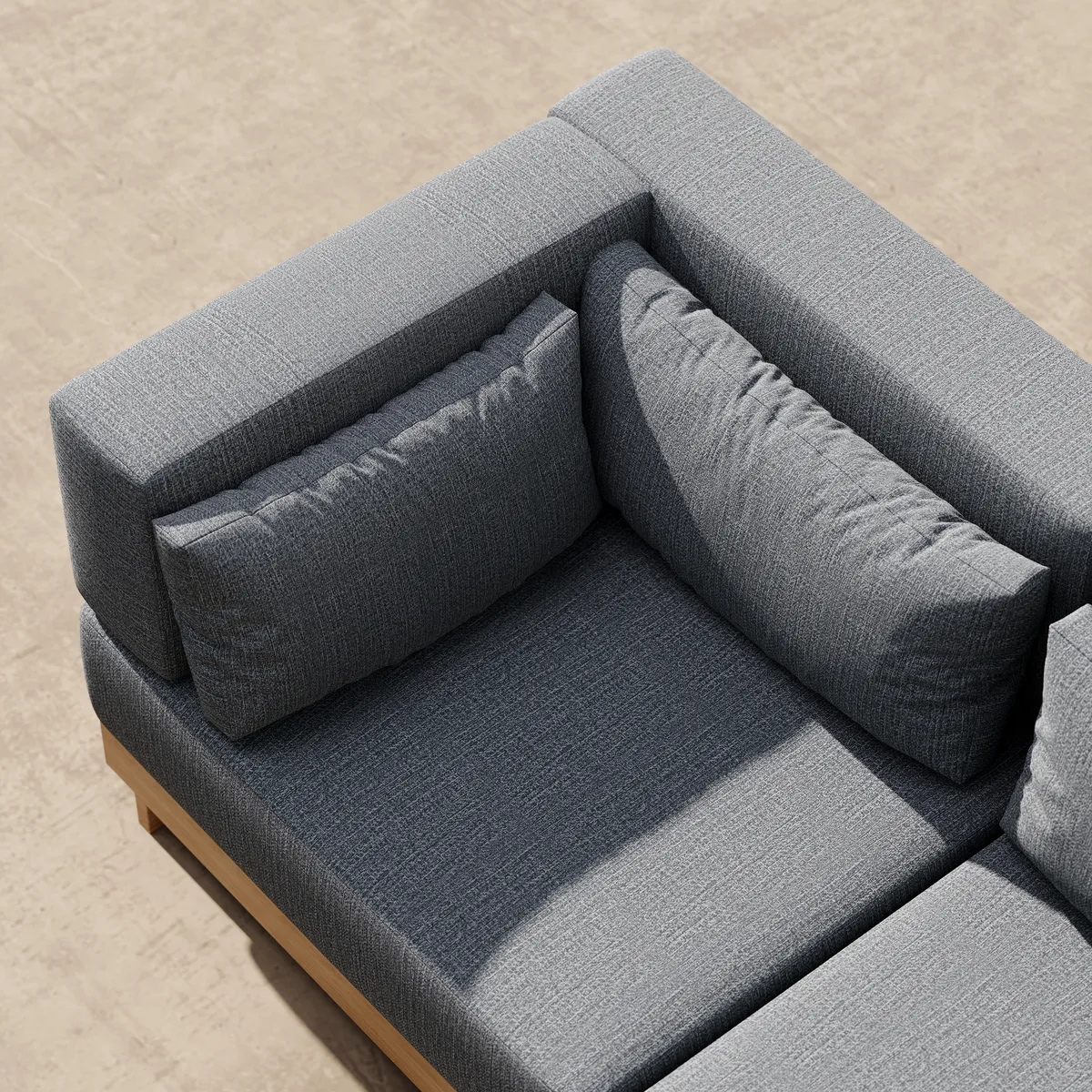 Grida 9-Piece Teak Luxury Modular L-Shaped Outdoor Patio Sectional Sofa Set in Gray with Coffee Table and Cushions — image 21