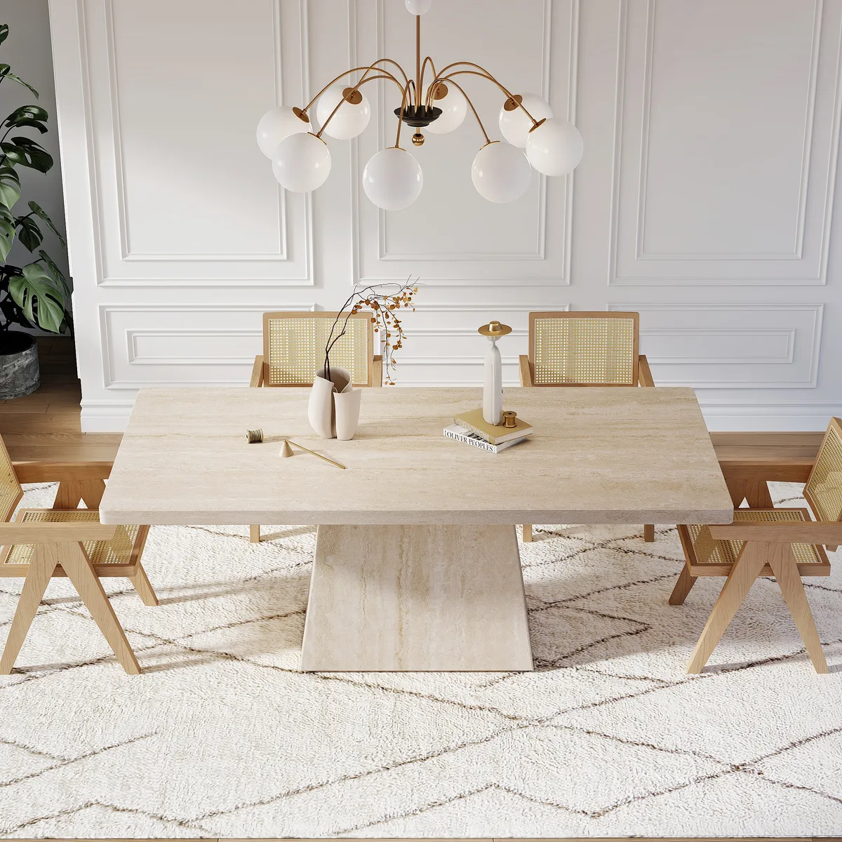 79" Modern Rectangular Sintered Stone Dining Table, Indoor/Outdoor, Seats 6-8 — image 2