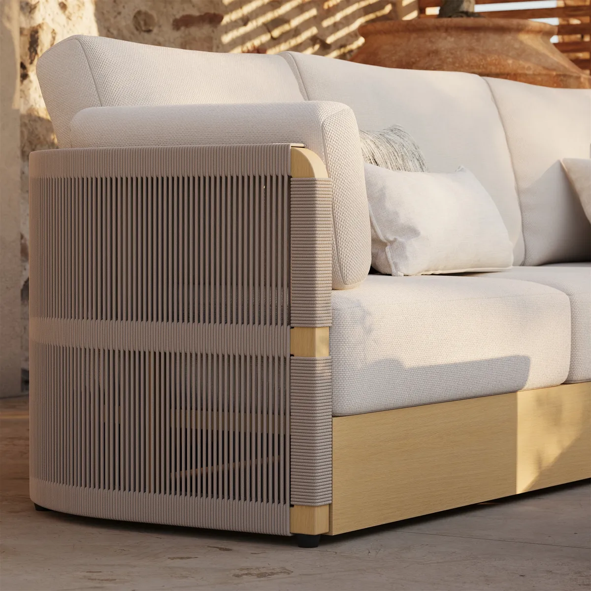Costra Handwoven Rope Adjustable Outdoor Chaise Sofa Set — image 19