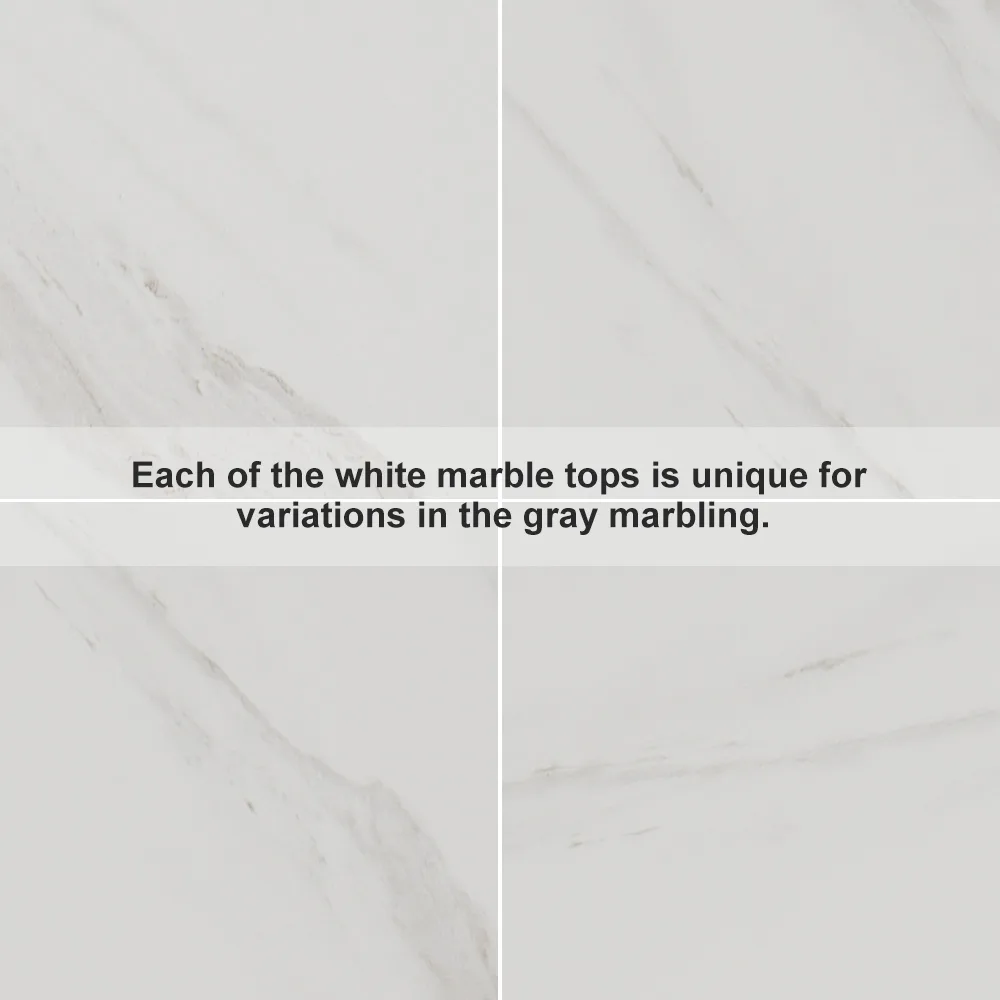Modern Luxurious Round White Marble Stone Side Table X-Base End Table — image 9