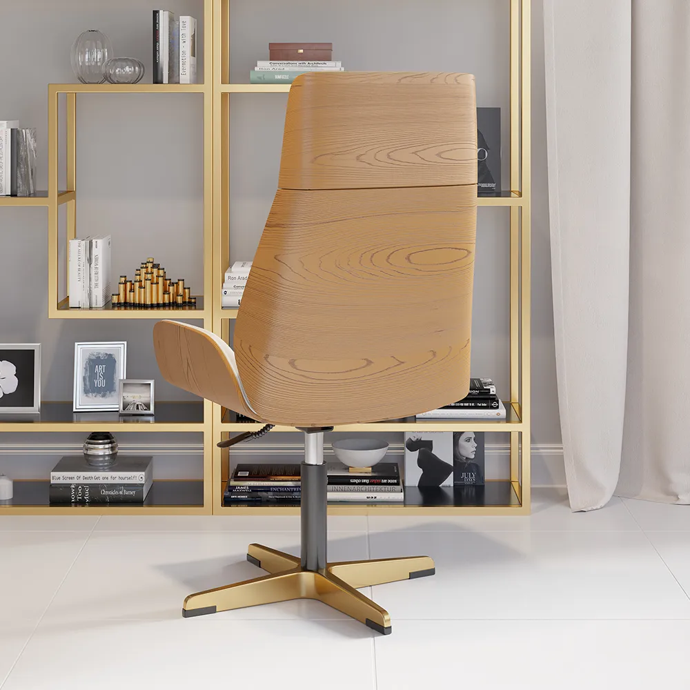 Black Leather Modern Home Office Chair Upholstered High Back Executive Chair — image 14