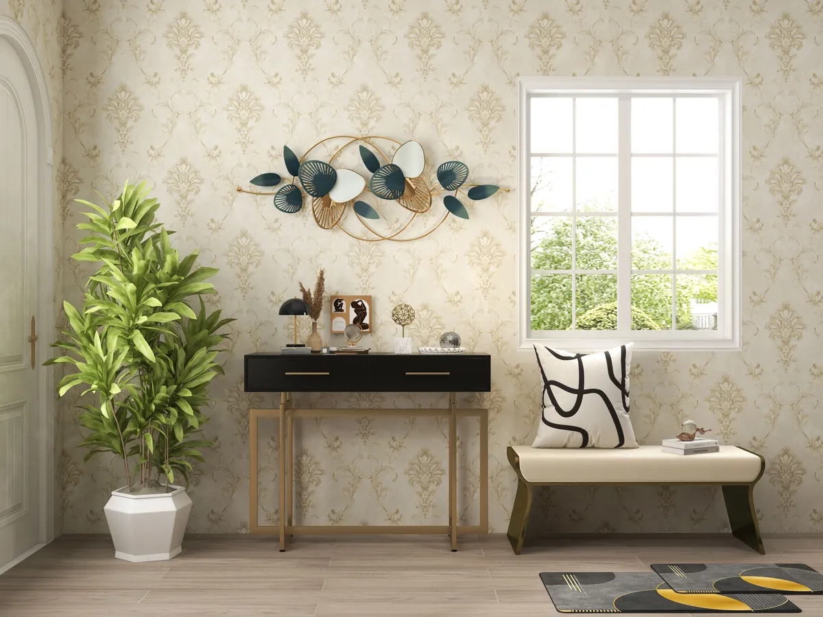 Modern Minimalist 3D Hollow-out Metal Leaves Wall Decor Classic Fashion Wall Decoration — image 4