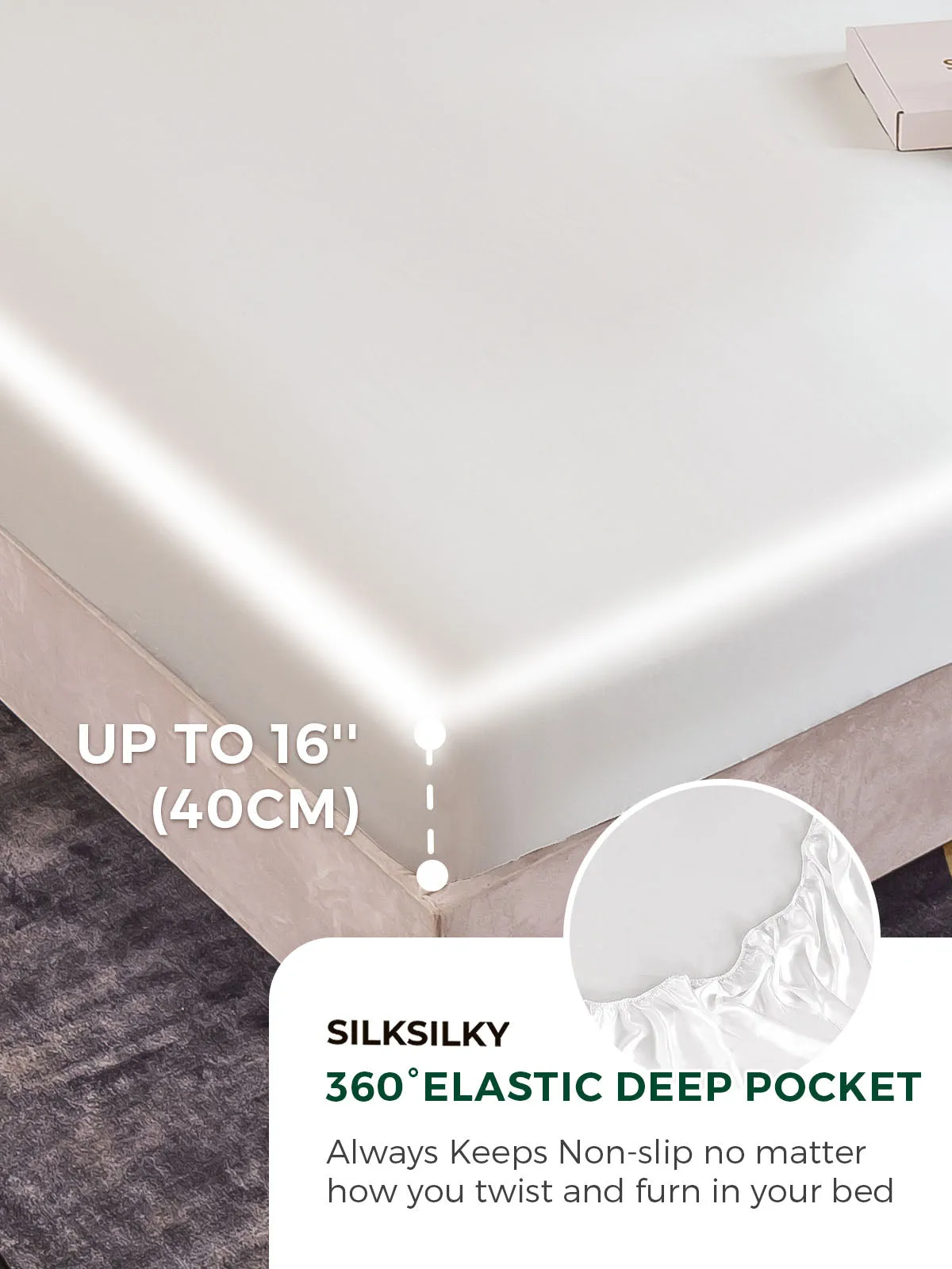 25Momme Mulberry Silk Seamless Fitted Sheet — image 5