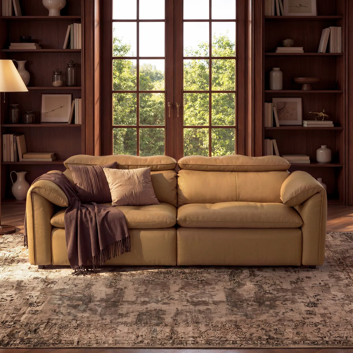 87" 2-Seater Genuine Leather Power Convertible Sleeper Sofa — image 22