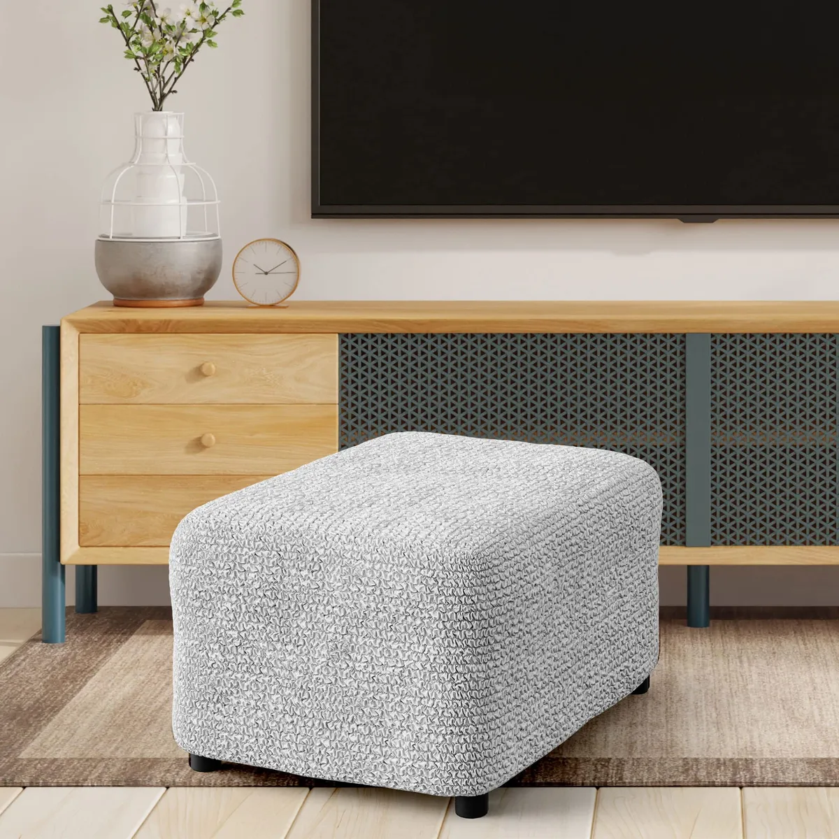 Ottoman Slipcovers - 1-Piece Furniture Protector - Form Fit, Machine Washable -MicrofibraCollection — image 21