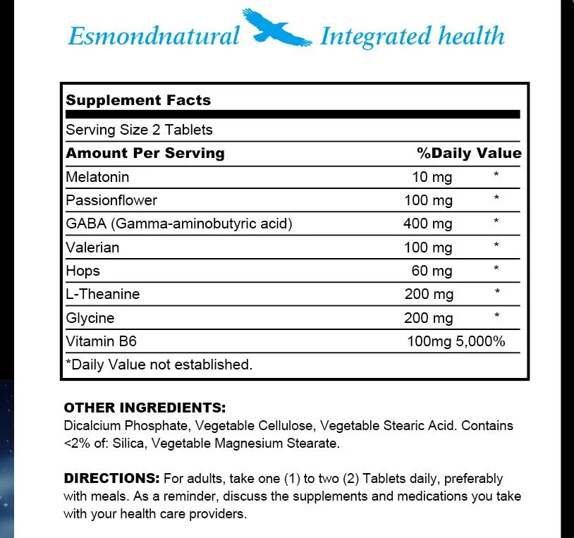 Deep Sleep Complex (Promotes Relaxation & Sleep), USA, FDA, GMP, NPAC-60 Tablets — image 3