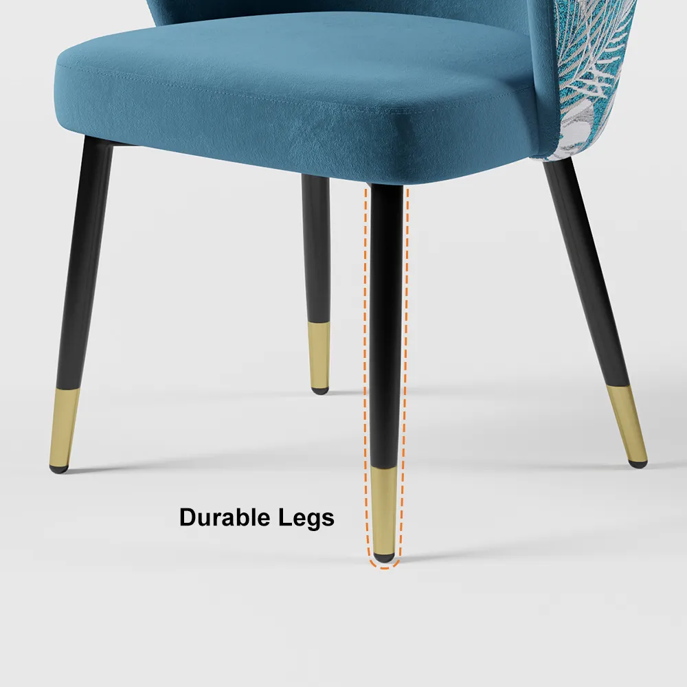 Modern Velvet Dining Chairs Upholstered Blue Dining Room Chairs with Arm — image 19