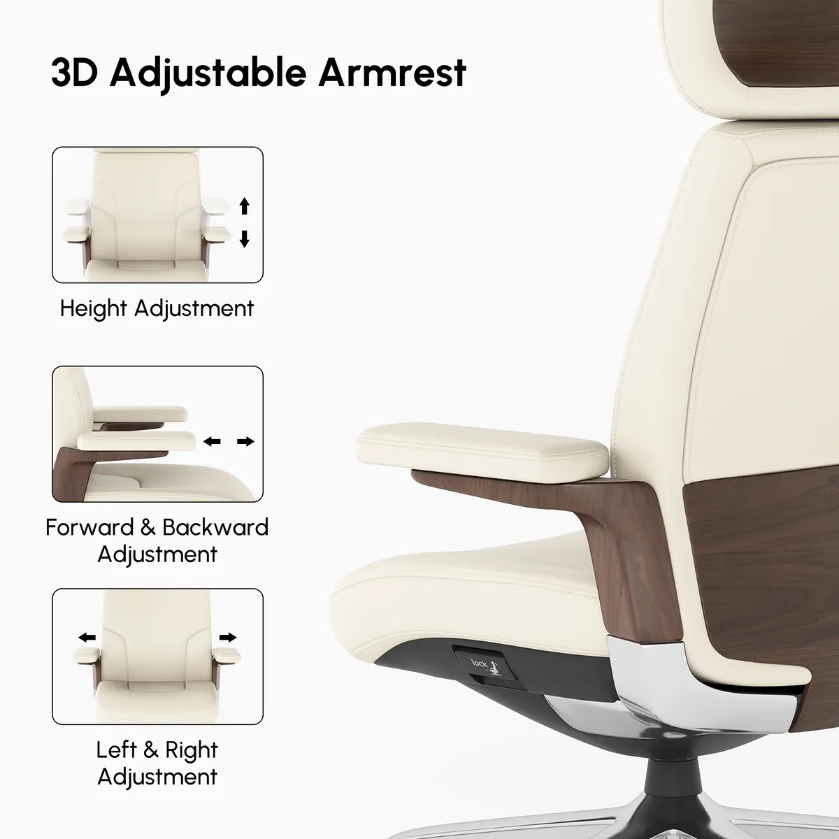 Black Genuine Leather Swivel Office Chair with Ergonomic Synchro-Tilt Recline System — image 20
