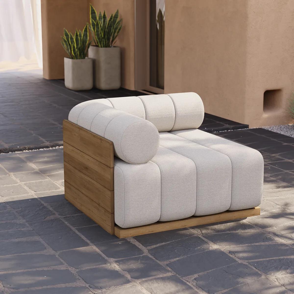Resaro Outdoor 4-Piece Teak Modular Sectional Set — image 17