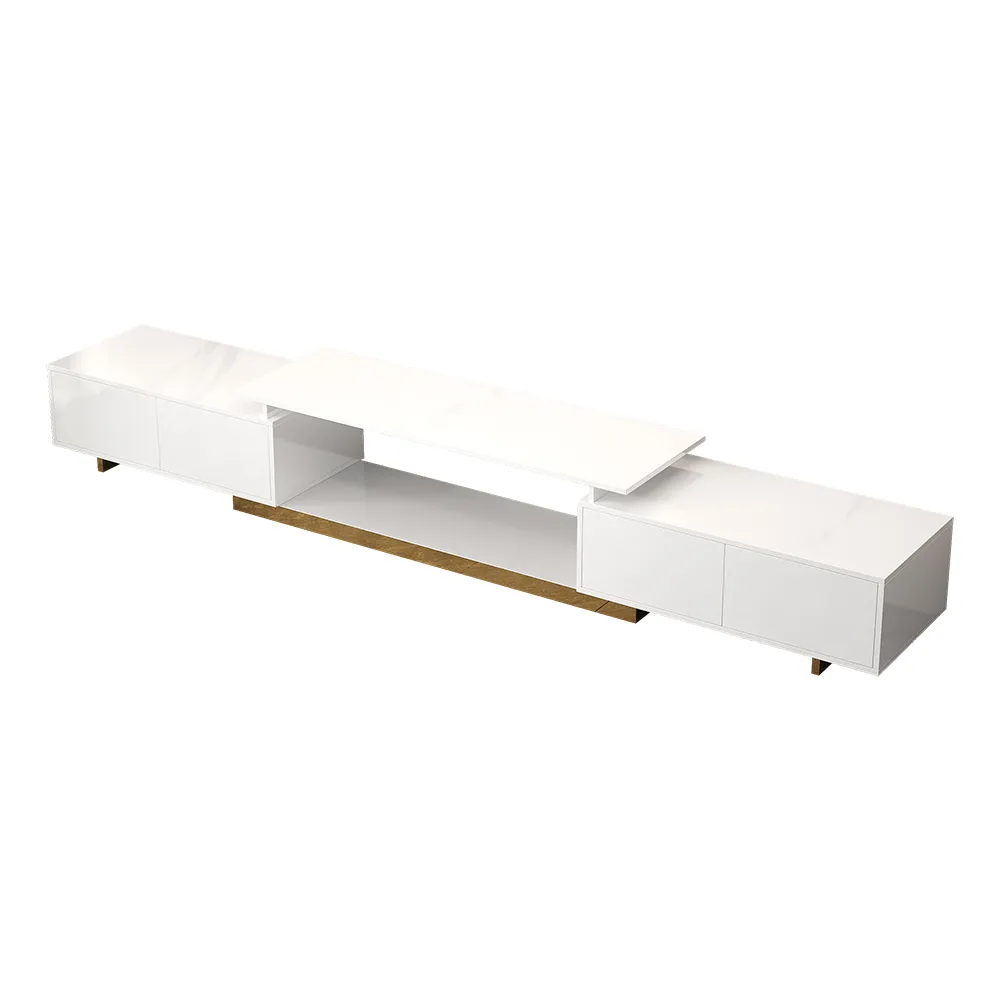 Mordel Natural Modern Rectangle Glossy Extendable TV Stand Storage for 65 to 85" TV — image 29