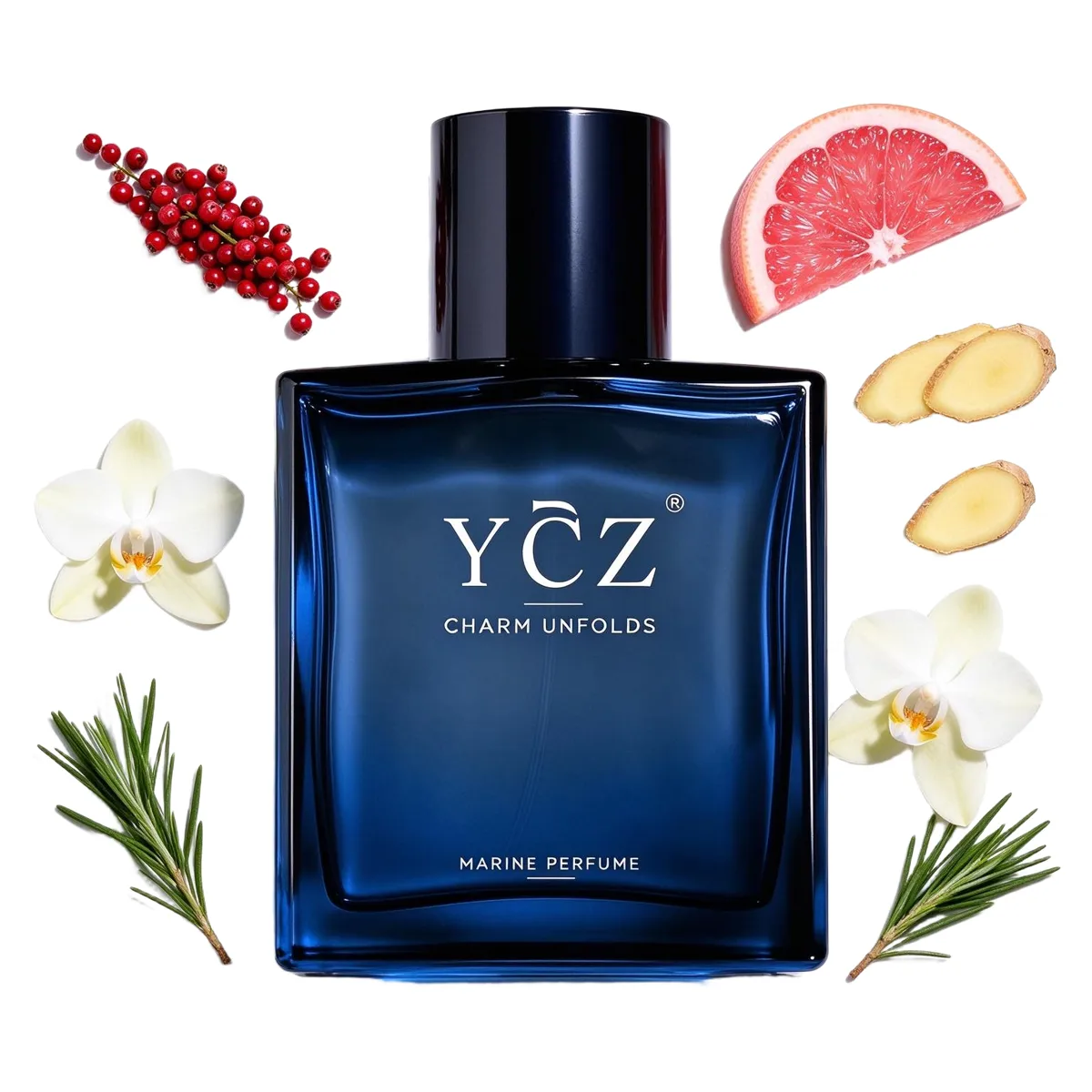 Midnight Marine Eau de Parfum for Men, Long-Lasting Cologne, Fresh Marine & Woody Fragrance with Grapefruit, Ginger and Cedar Notes for Daily Wear, Date Night and Gifts