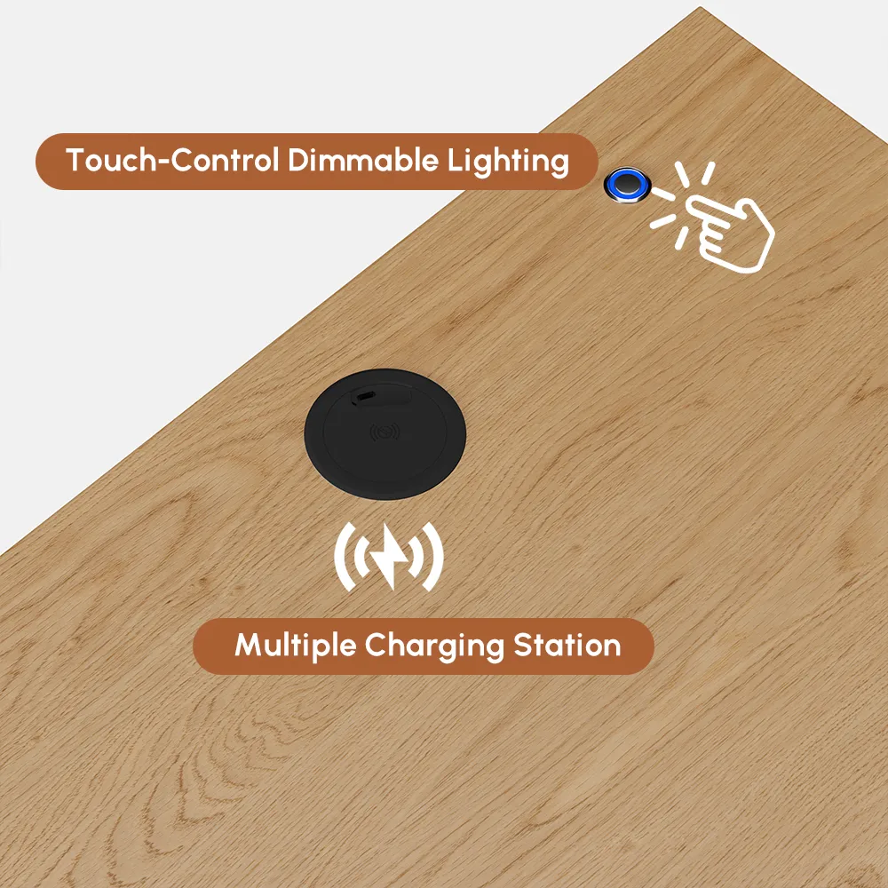 Smart 3-Drawer Nightstand with Charging Station Bedside Table with Light — image 27
